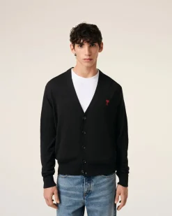 Cardigan Noir Ami de Coeur En Laine