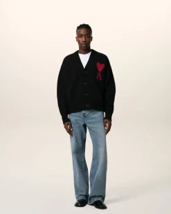 Cardigan Noir Ami de Coeur En Laine