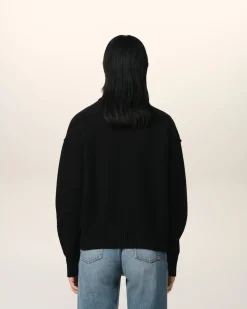 Cardigan Noir Ami de Coeur En Laine