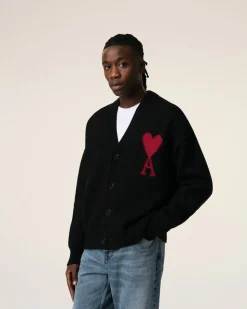 Cardigan Noir Ami de Coeur En Laine