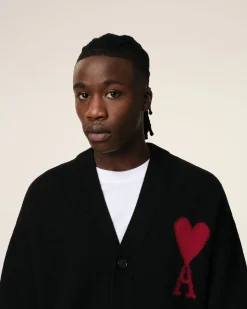 Cardigan Noir Ami de Coeur En Laine