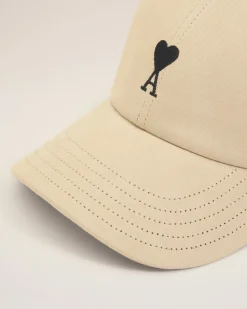 Casquette Beige Broderie Ami De Coeur Noir En Gabardine De Coton