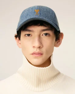 Casquette Bleue Broderie Ami De Coeur En Coton