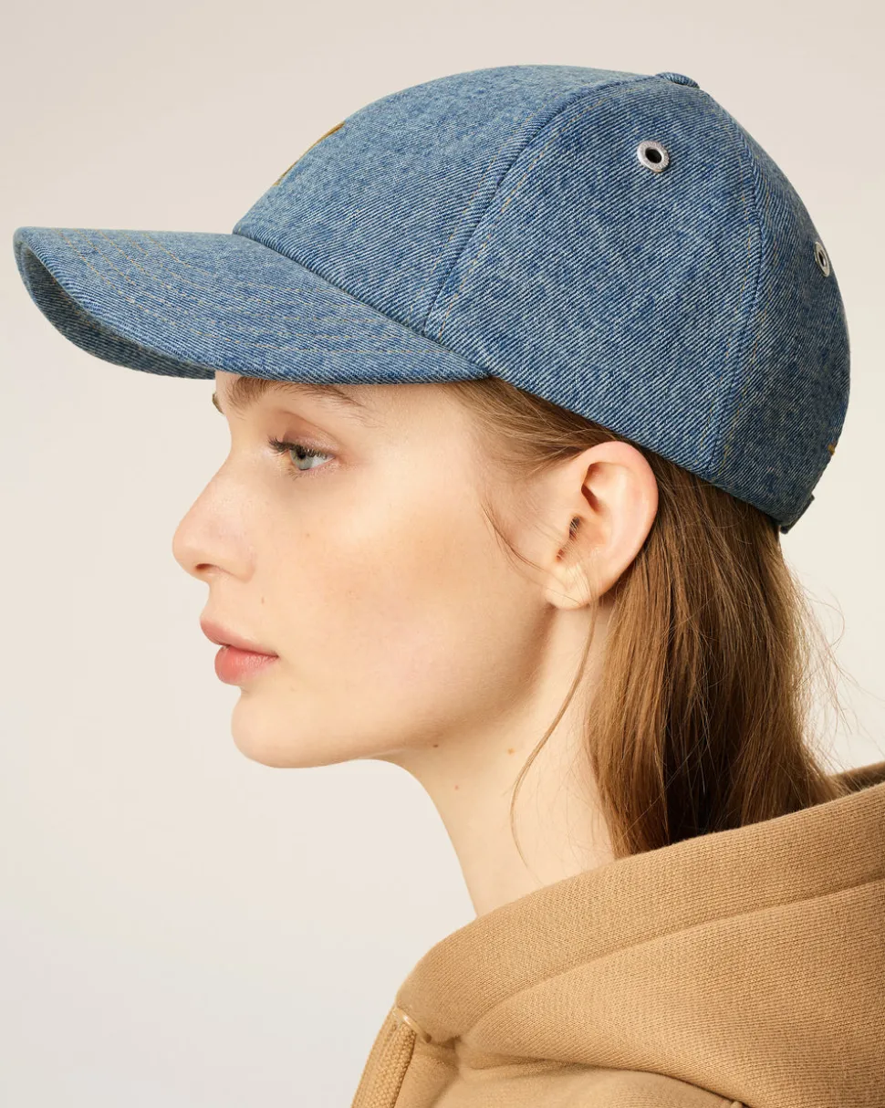 Casquette Bleue Broderie Ami De Coeur En Coton