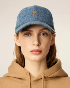 Casquette Bleue Broderie Ami De Coeur En Coton