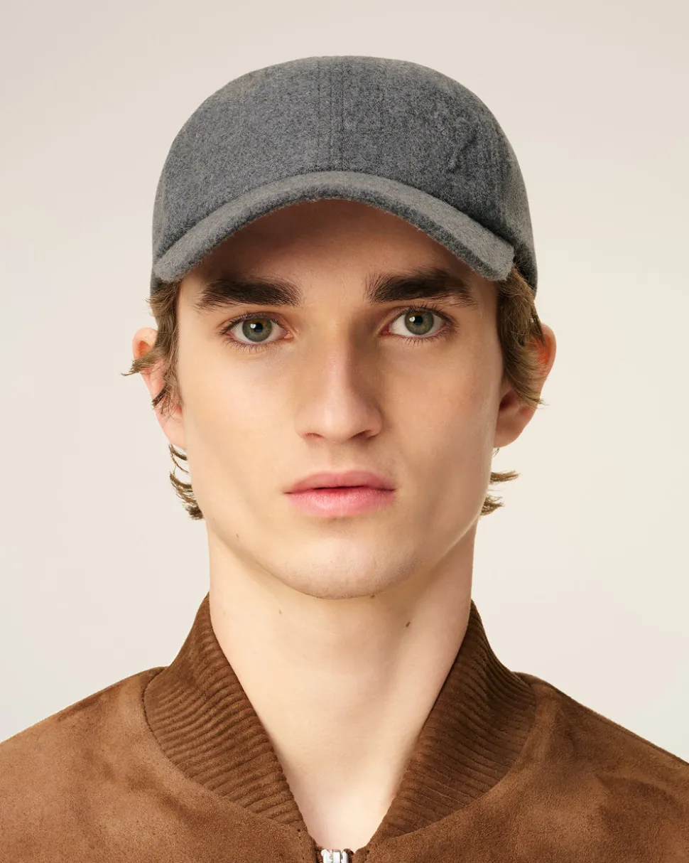 Casquette Grise Ami De Coeur Embossé En Laine