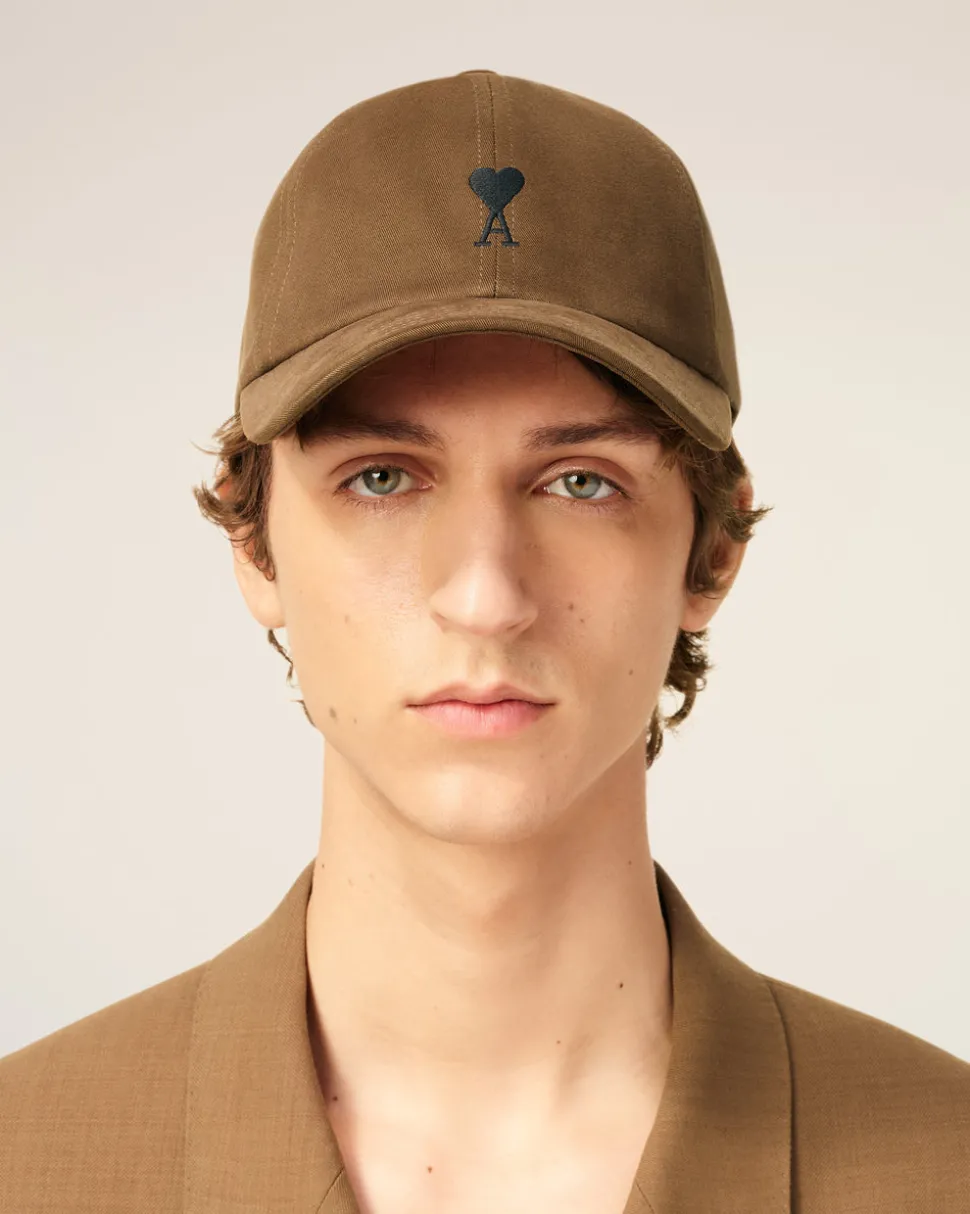 Casquette Marron Broderie Ami De Coeur En Coton