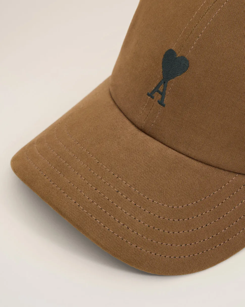 Casquette Marron Broderie Ami De Coeur En Coton