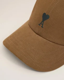 Casquette Marron Broderie Ami De Coeur En Coton