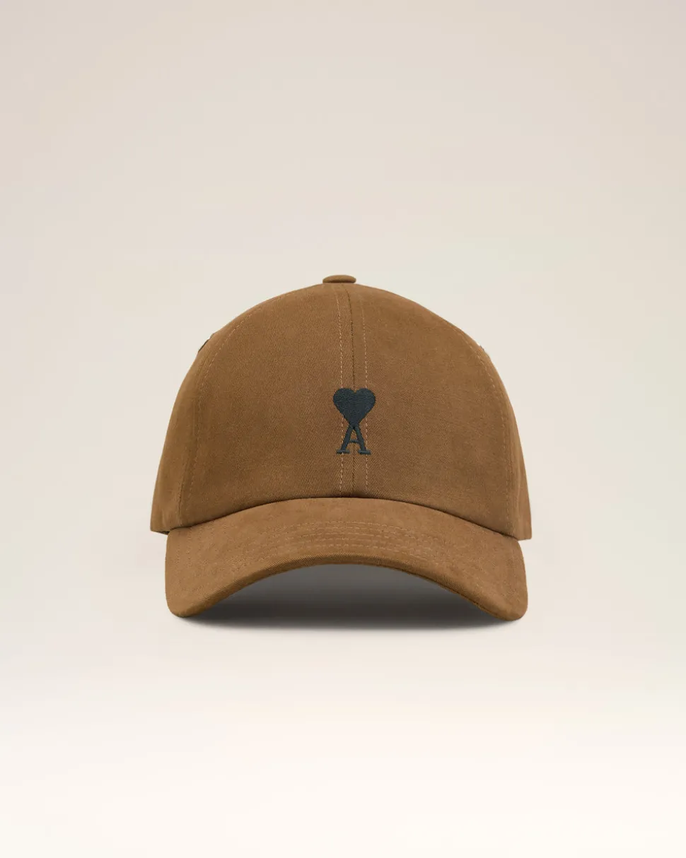 Casquette Marron Broderie Ami De Coeur En Coton