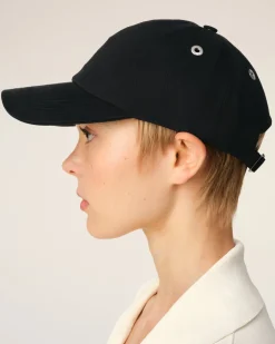 Casquette Noire Broderie Ami De Coeur En Coton Gabardine