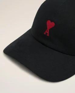 Casquette Noire Broderie Ami De Coeur En Coton Gabardine