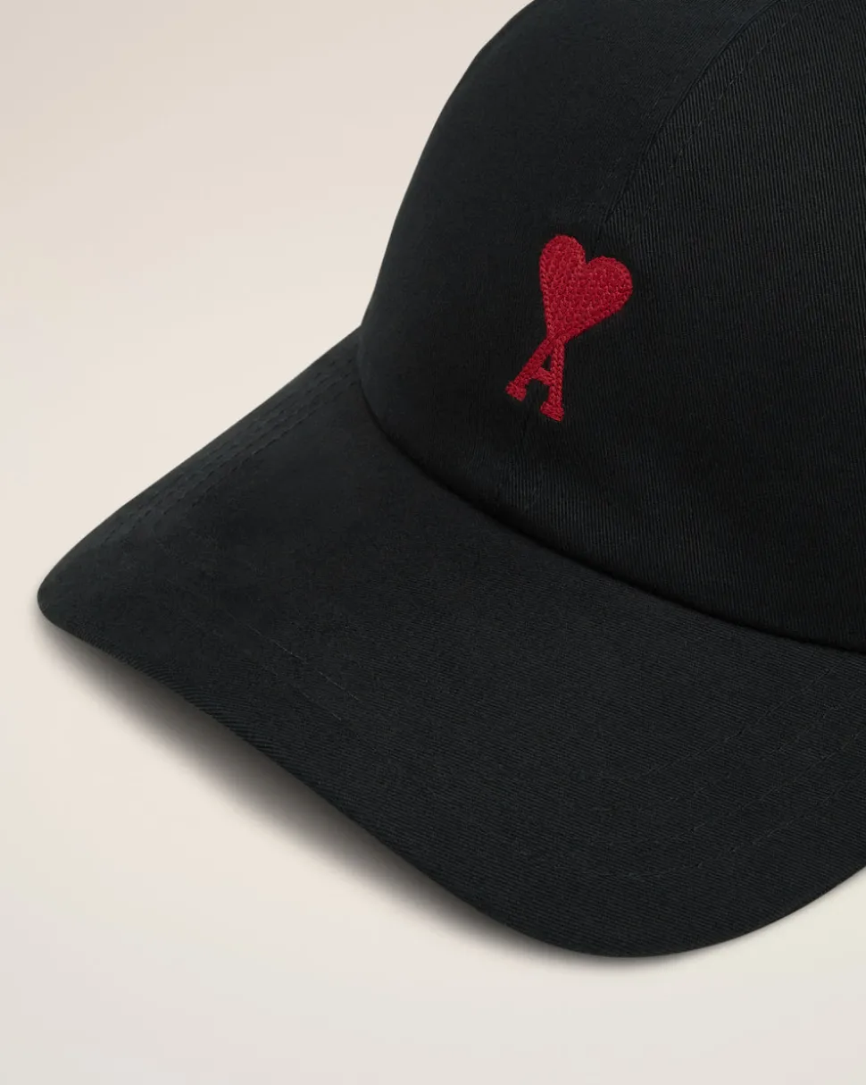 Casquette Noire Broderie Ami De Coeur En Coton Gabardine