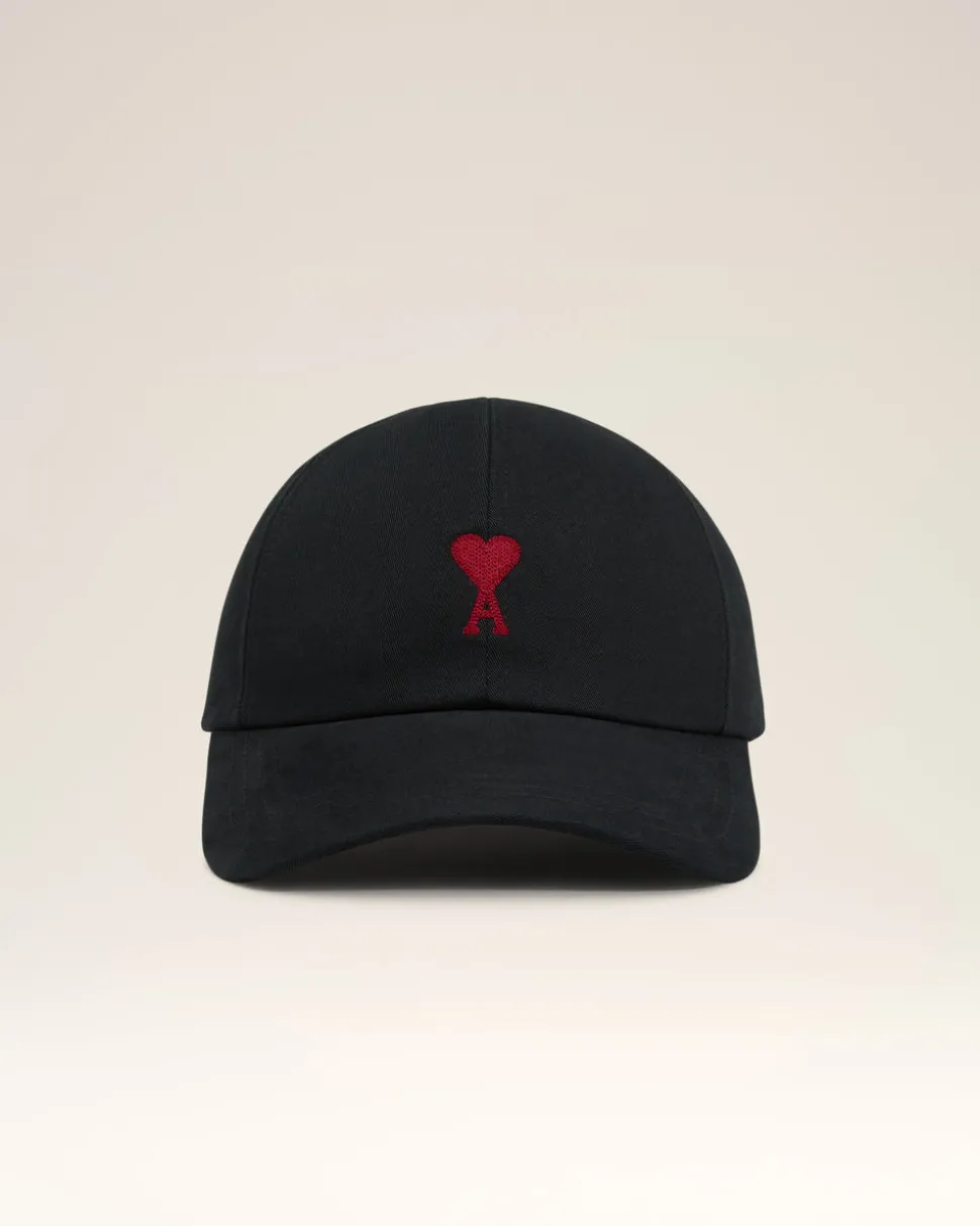 Casquette Noire Broderie Ami De Coeur En Coton Gabardine