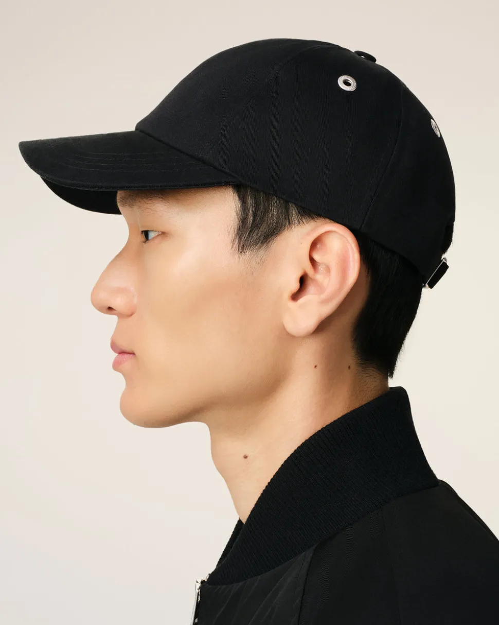 Casquette Noire Broderie Ami De Coeur En Coton Gabardine