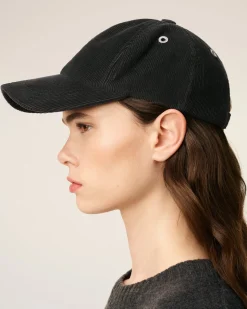 Casquette Noire Broderie Ami De Coeur Velours En Coton