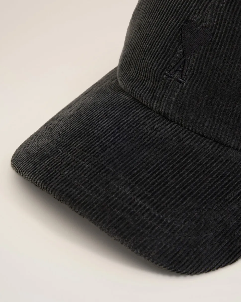 Casquette Noire Broderie Ami De Coeur Velours En Coton