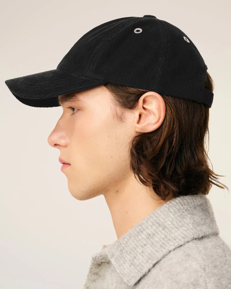 Casquette Noire Broderie Ami De Coeur Velours En Coton