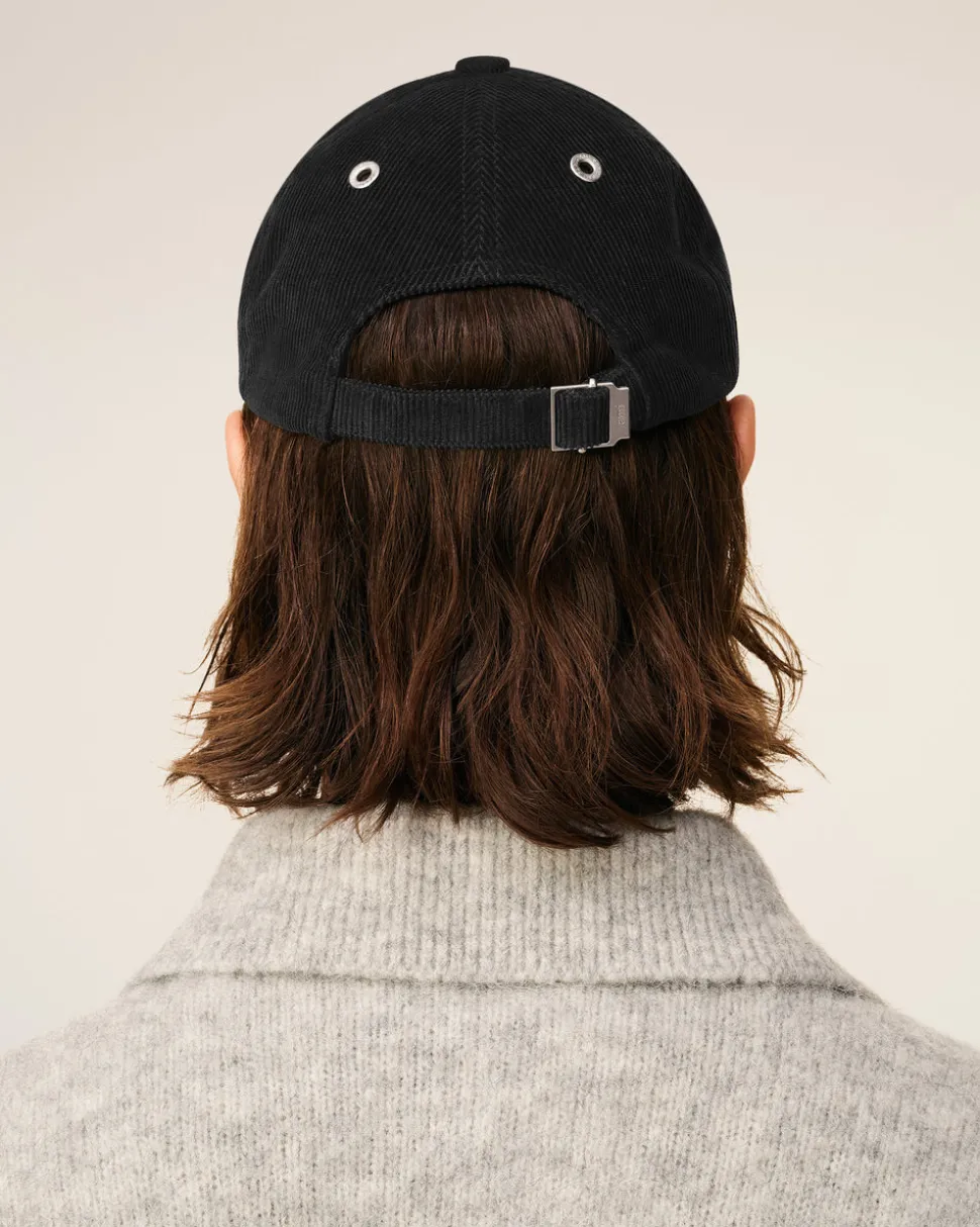 Casquette Noire Broderie Ami De Coeur Velours En Coton