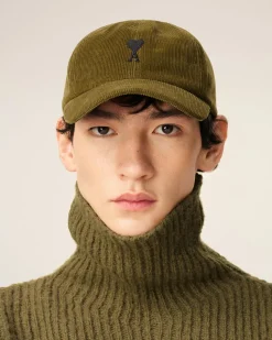Casquette Verte Ami De Coeur Velours En Coton