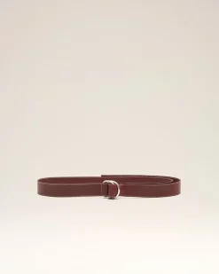 Ceinture Bordeaux Boucle Double 35Mm En Cuir Souple