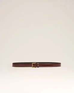 Ceinture Bordeaux Paris Paris 25 Mm En Cuir Glacé