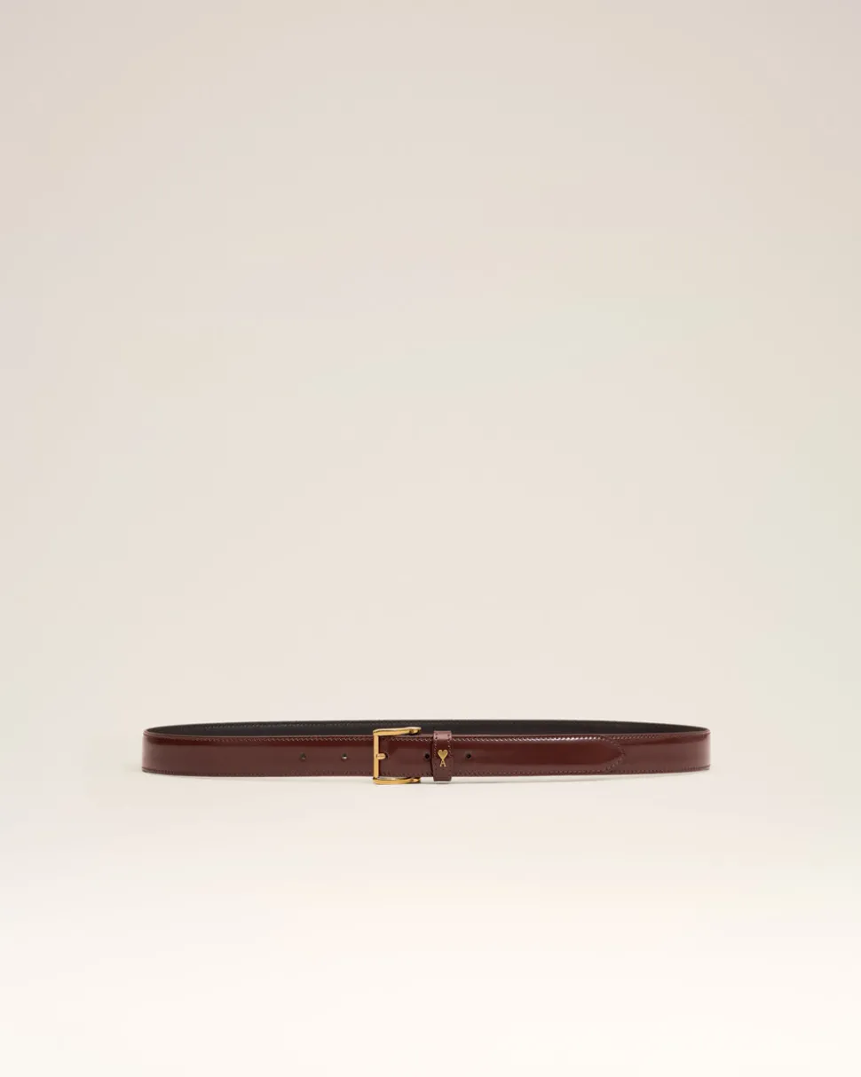 Ceinture Bordeaux Paris Paris 25 Mm En Cuir Glacé