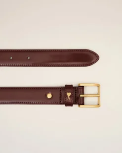 Ceinture Bordeaux Paris Paris 25 Mm En Cuir Glacé