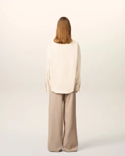 Chemise Beige Boxy Embossée Ami De Coeur En Coton