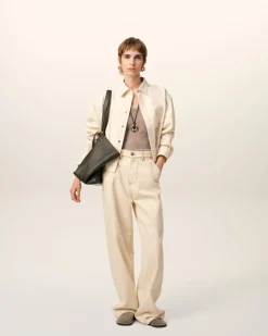 Chemise Beige Cropped Ami de Coeur En Coton