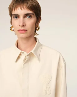 Chemise Beige Cropped Ami de Coeur En Coton