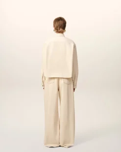 Chemise Beige Cropped Ami de Coeur En Coton