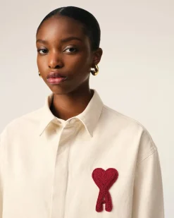 Chemise Beige Cropped Ami de Coeur En Coton