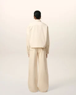 Chemise Beige Cropped Ami de Coeur En Coton