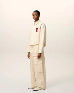 Chemise Beige Cropped Ami de Coeur En Coton