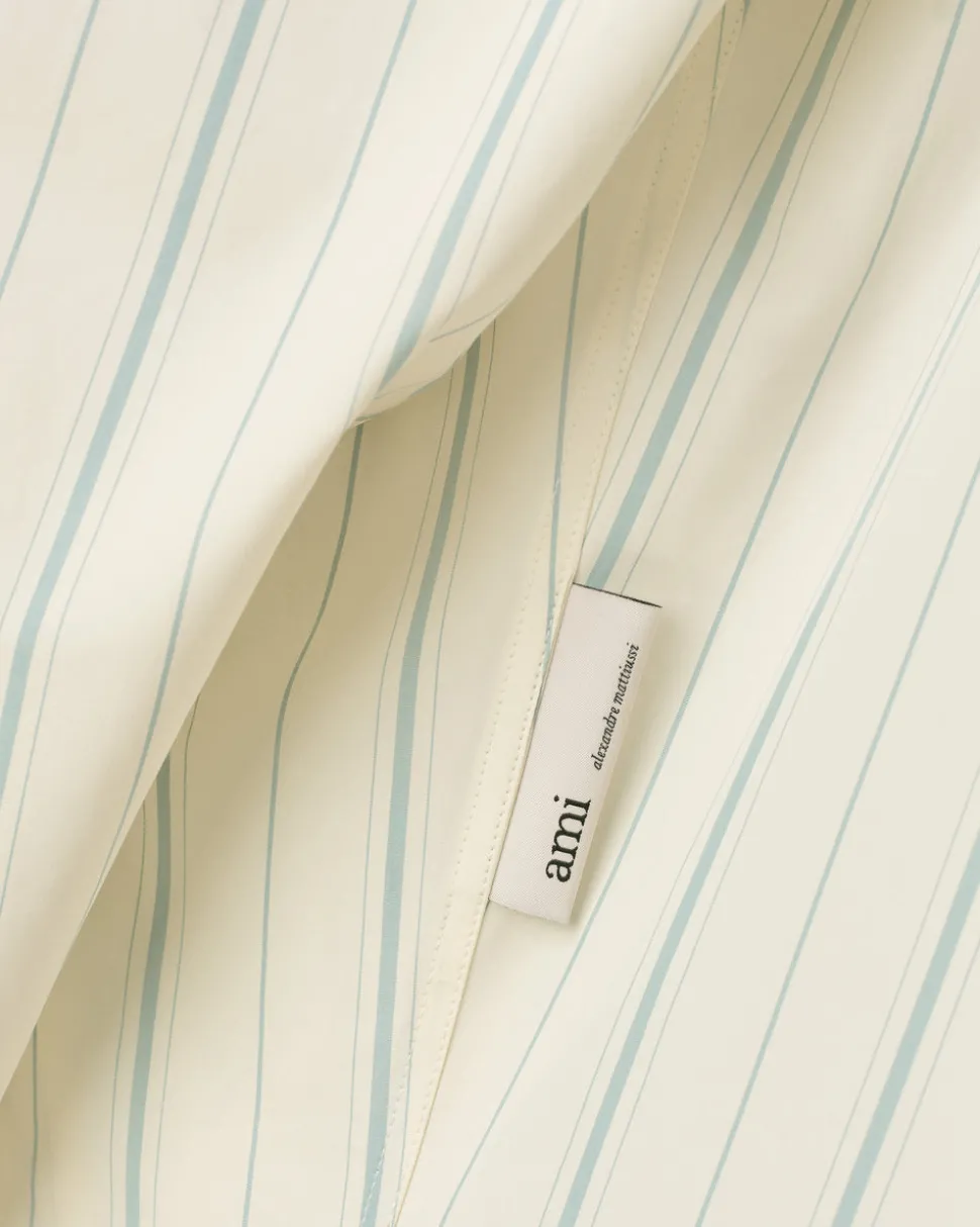 Chemise Beige Rayée En Coton