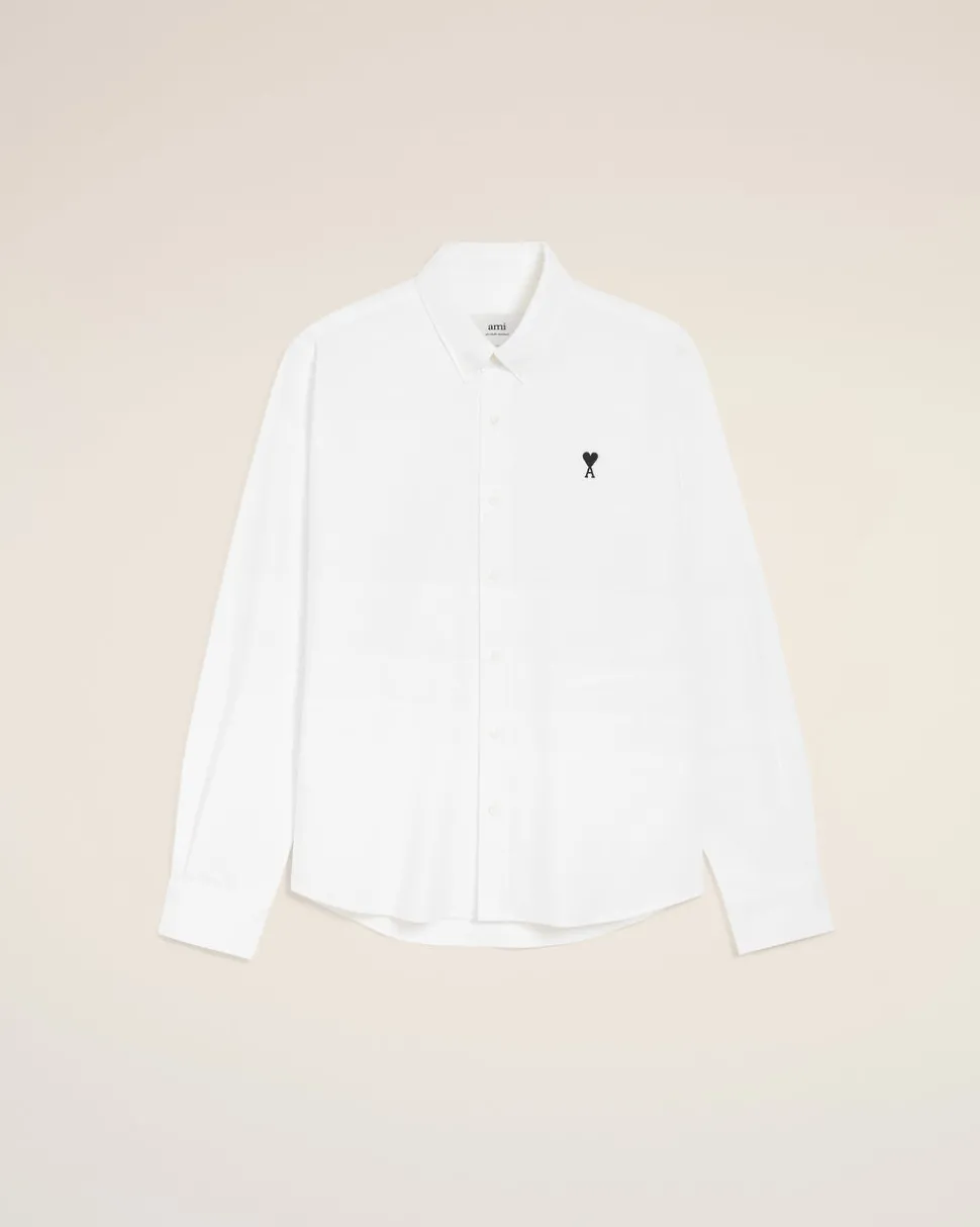 Chemise Blanche Col Boutonné Ami De Coeur En Coton