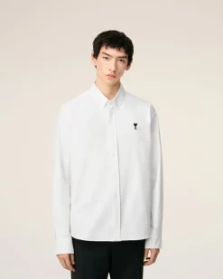 Chemise Blanche Col Boutonné Ami De Coeur En Coton