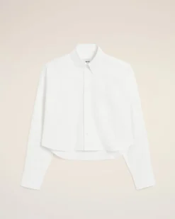 Chemise Blanche Croppée Oversize Ami De Coeur En Coton