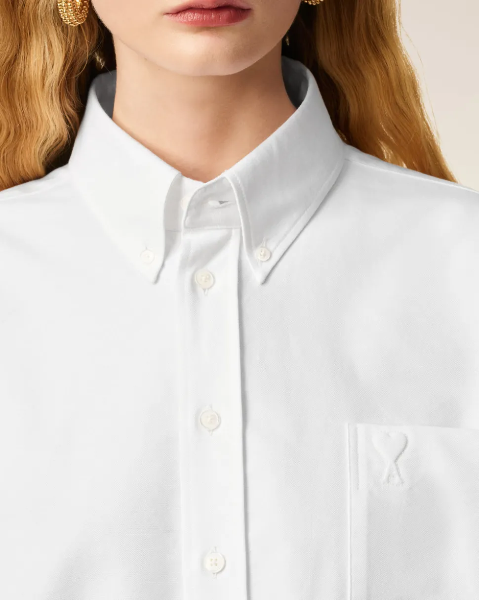 Chemise Blanche Croppée Oversize Ami De Coeur En Coton