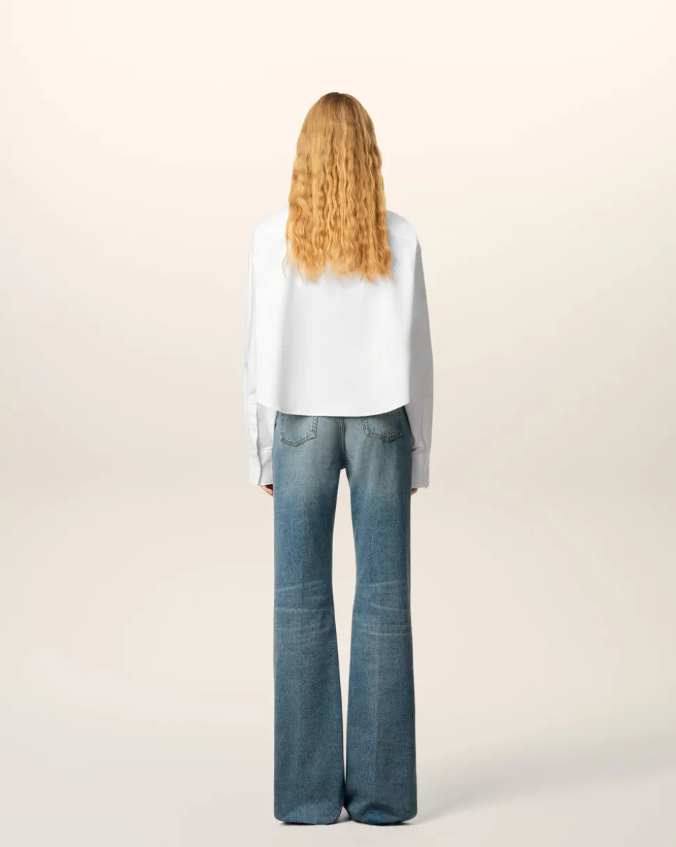 Chemise Blanche Croppée Oversize Ami De Coeur En Coton