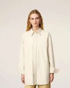 Chemise Blanche Oversize Bords Francs En Coton