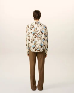 Chemise Bleue Boxy Bleue Imprimé Fleuris