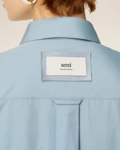 Chemise Bleue Oversize En Coton