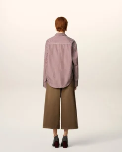 Chemise Bordeaux Boxy Rayée Ami De Coeur En Coton