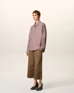 Chemise Bordeaux Boxy Rayée Ami De Coeur En Coton