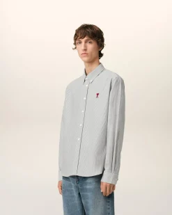 Chemise Noire Col Boutonné Ami De Coeur En Coton