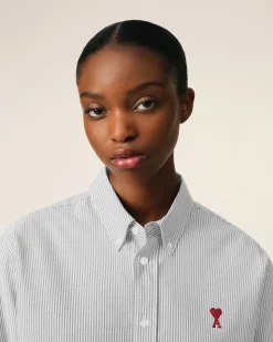 Chemise Noire Col Boutonné Ami De Coeur En Coton