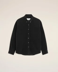 Chemise Noire Col Boutonné Ami De Coeur En Coton