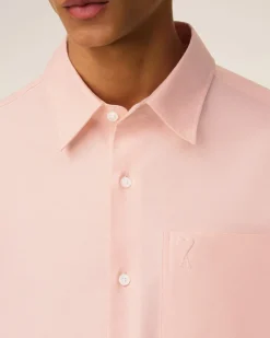 Chemise Rose Boxy Embossée Ami De Coeur En Coton